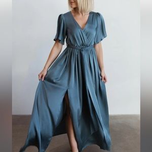 Satin Blue Formal Dress